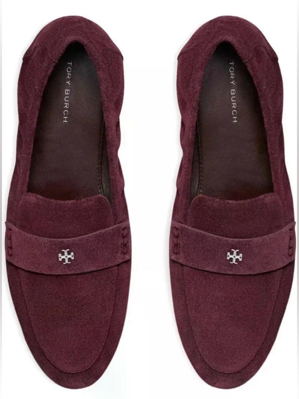 NEW Tory Burch Burgundy Suede Penny Loafers Ballet loafers